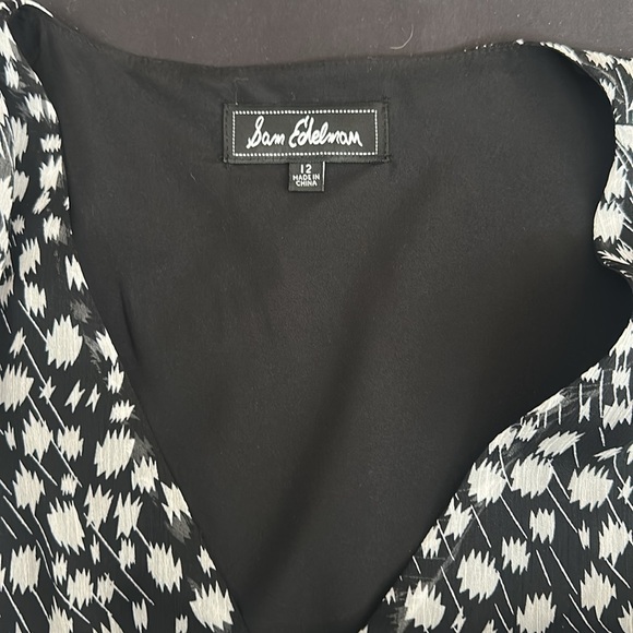 Sam Edelman Black & White Printed Ruched Midi Dress EUC S12 - Picture 16 of 17